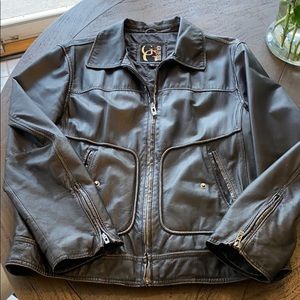 Men’s large faux-leather guess jacket